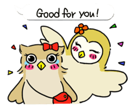 barn owl "merry" & "mimi" (english) sticker #6826042