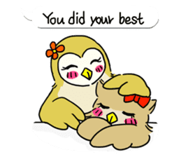 barn owl "merry" & "mimi" (english) sticker #6826044