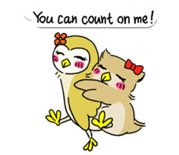 barn owl "merry" & "mimi" (english) sticker #6826045