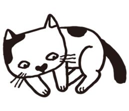 Feeling of  white  and  black cat sticker #6831138