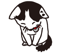 Feeling of  white  and  black cat sticker #6831158