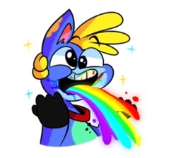 Rabbit and horse ish animal stickers sticker #6837614