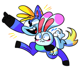 Rabbit and horse ish animal stickers sticker #6837630