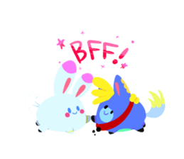 Rabbit and horse ish animal stickers sticker #6837631