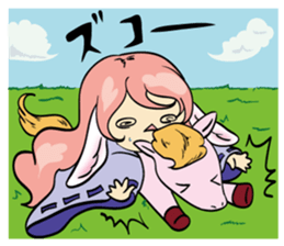 A fox and rabbit sticker #6839624