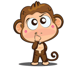 Jodd & Jaow: The little naughty monkey. sticker #6839885