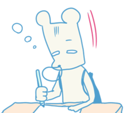 working knapsack-boy sticker #6844286