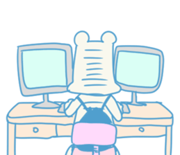 working knapsack-boy sticker #6844291