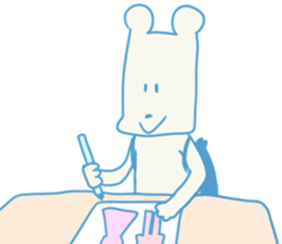 working knapsack-boy sticker #6844299