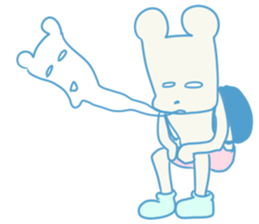 working knapsack-boy sticker #6844308