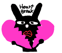 Black heart B Rabbit sticker #6851556