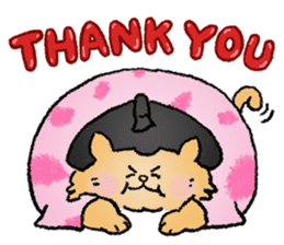 Sumo Cat - thank you sticker #6851720