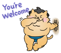 Sumo Cat - thank you sticker #6851726