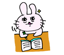 The cute and graces skillful rabbit. sticker #6852256