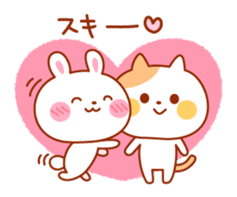 Rabbit and cat lover sticker #6852905