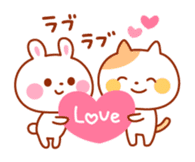 Rabbit and cat lover sticker #6852917