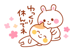 Rabbit and cat lover sticker #6852925