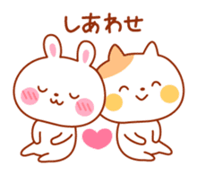 Rabbit and cat lover sticker #6852942
