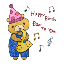 Stamp of Mr. bear and Mr. saxophone. sticker #6854203