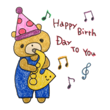 Stamp of Mr. bear and Mr. saxophone. sticker #6854203