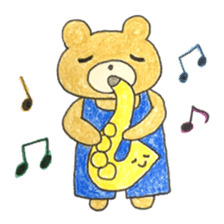 Stamp of Mr. bear and Mr. saxophone. sticker #6854215