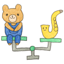 Stamp of Mr. bear and Mr. saxophone. sticker #6854216