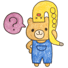 Stamp of Mr. bear and Mr. saxophone. sticker #6854222