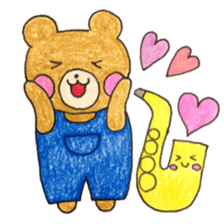 Stamp of Mr. bear and Mr. saxophone. sticker #6854230
