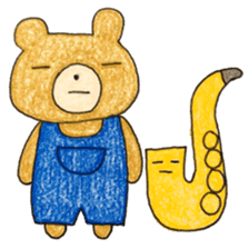 Stamp of Mr. bear and Mr. saxophone. sticker #6854239