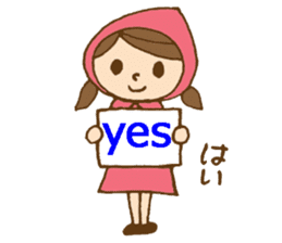 Bilingual daily stickers with cute girl sticker #6855600