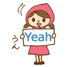 Bilingual daily stickers with cute girl sticker #6855601