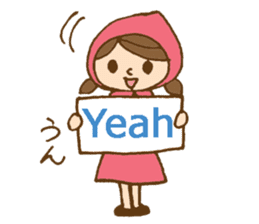 Bilingual daily stickers with cute girl sticker #6855601