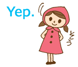 Bilingual daily stickers with cute girl sticker #6855602