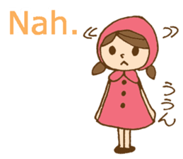 Bilingual daily stickers with cute girl sticker #6855606