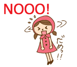 Bilingual daily stickers with cute girl sticker #6855607