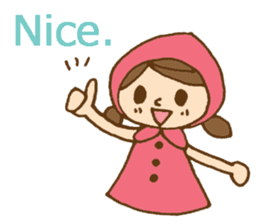 Bilingual daily stickers with cute girl sticker #6855608