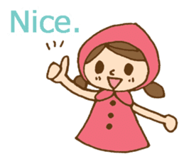 Bilingual daily stickers with cute girl sticker #6855608