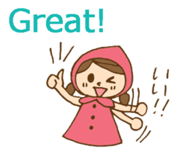 Bilingual daily stickers with cute girl sticker #6855609
