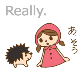 Bilingual daily stickers with cute girl sticker #6855612