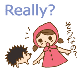 Bilingual daily stickers with cute girl sticker #6855613