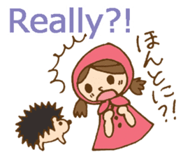 Bilingual daily stickers with cute girl sticker #6855614