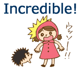 Bilingual daily stickers with cute girl sticker #6855615
