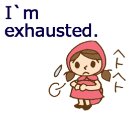 Bilingual daily stickers with cute girl sticker #6855622