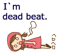 Bilingual daily stickers with cute girl sticker #6855623