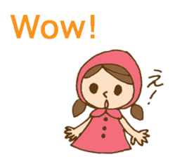 Bilingual daily stickers with cute girl sticker #6855624