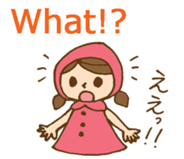 Bilingual daily stickers with cute girl sticker #6855625
