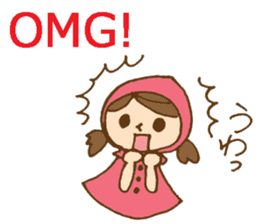 Bilingual daily stickers with cute girl sticker #6855626