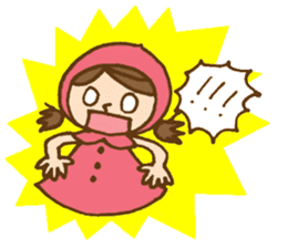 Bilingual daily stickers with cute girl sticker #6855627