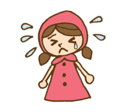 Bilingual daily stickers with cute girl sticker #6855630