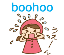 Bilingual daily stickers with cute girl sticker #6855631